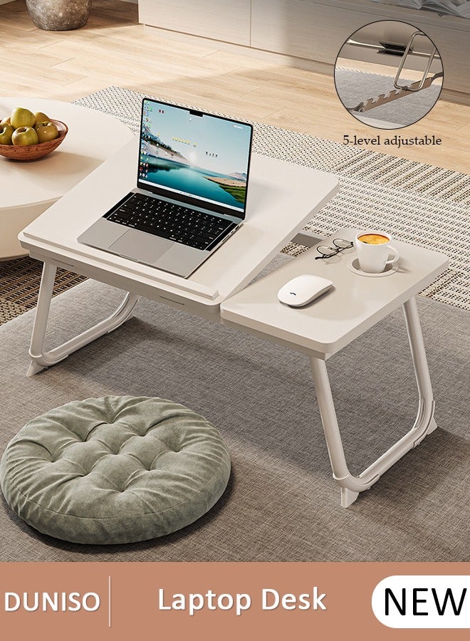 DUNISO Laptop Bed Tray Desk, Adjustable Folding Laptop Bed Table, Portable Standing Desks, Foldable Lap Tablet Desk with Cup Holder for Bed Couch Sofa Floor,Suitable for Indoor and Outdoor Use, Study, Reading, Dining - Image 1